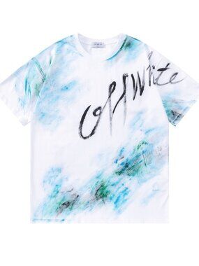 Off-White Teal Graffiti T-Shirt